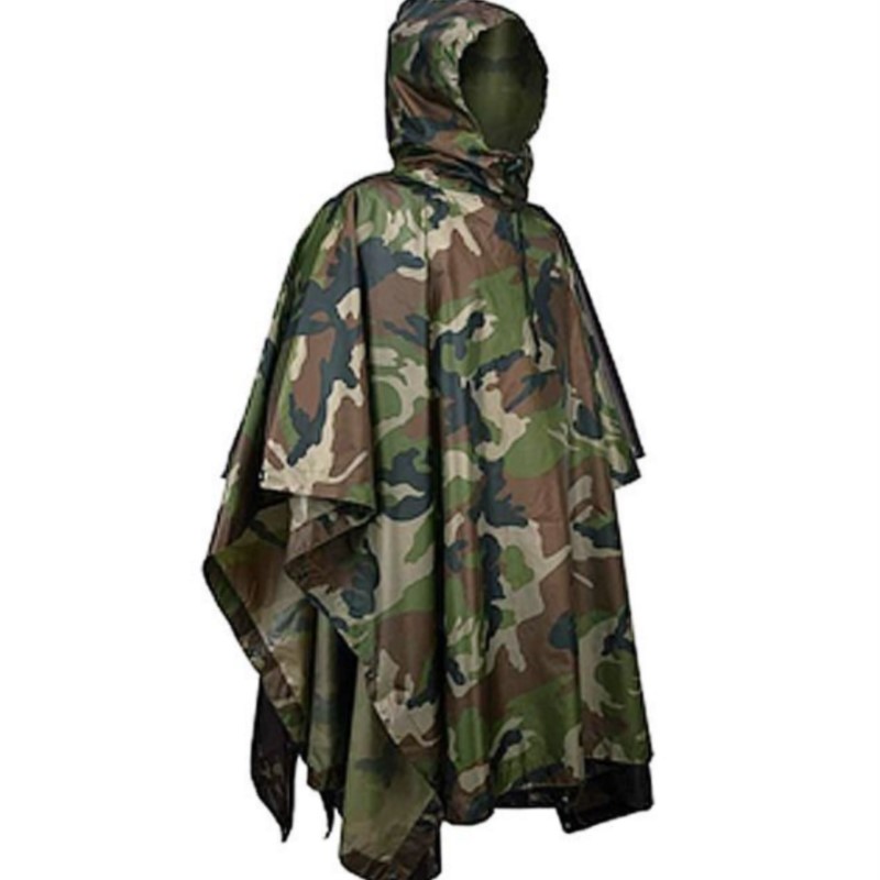 Emergency Poncho Rain - Impermeable Táctico de Camuflaje de PVC/PU,