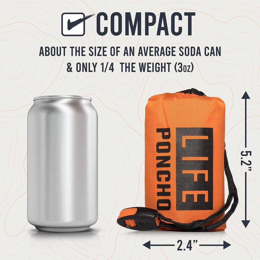 Survival Blanket Reflective - LIFE poncho de supervivencia de emergencia