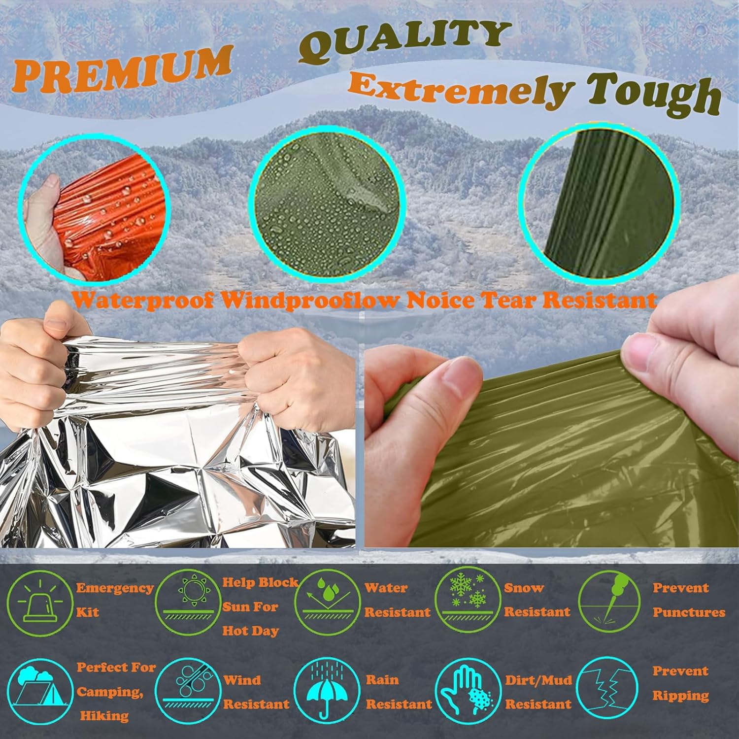 Chubasquero para acampar, impe - Survival Blanket Reflective reseña y precio
