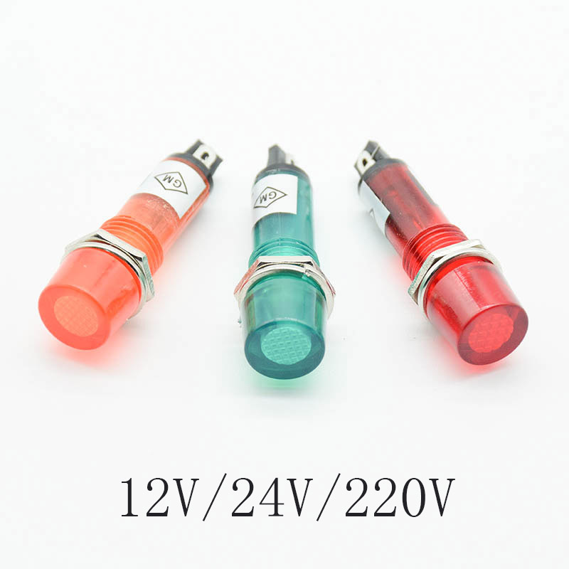 5 uds 220V 12V 24V DC orificio - Signal Panel Orange reseña y precio